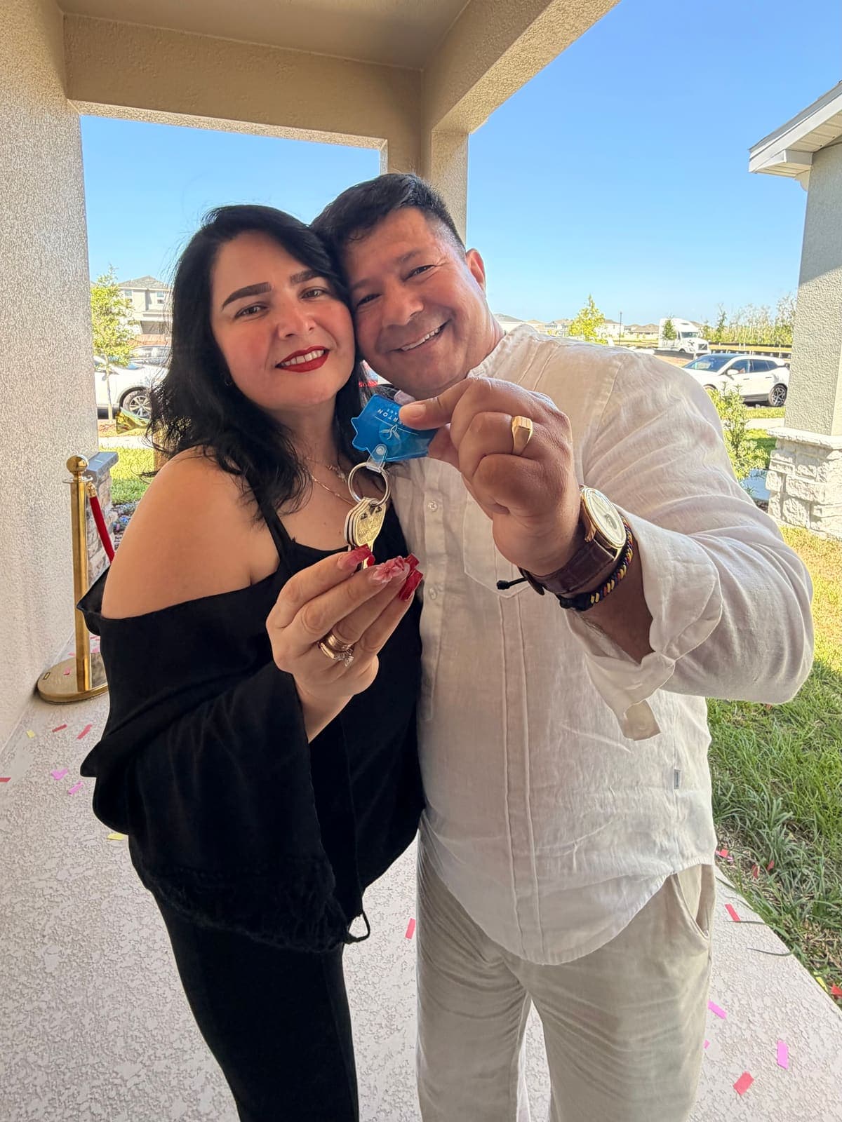 Buyers with the keys to their new Central Florida home